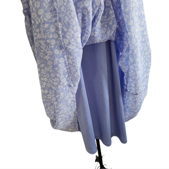 Sincerely Jules Blue Floral Smocked Tiered Maxi Dress XS Cottagecore Boho Puffy - Picture 12 of 13